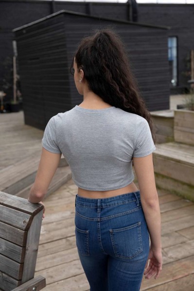 Women's Tri-Blend Cropped T - Solid White / L