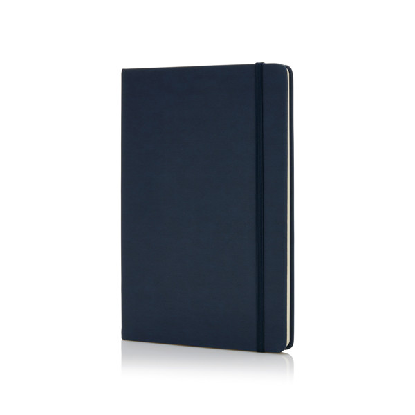 Carnet A5 à couverture rigide en PU - Bleu Marine