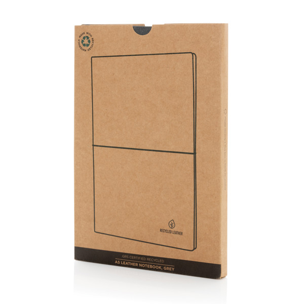 A5 recycled leather notebook - Grey