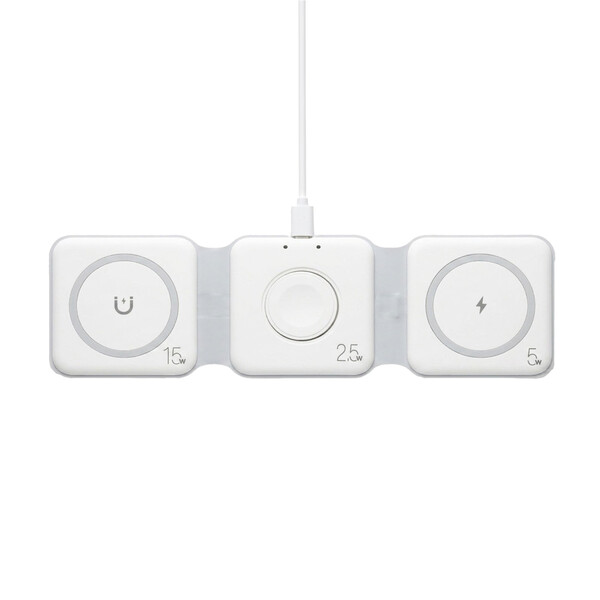 3-en-1 Chargeur sans fil rapide PORTANOVA - blanc / 15 Watt