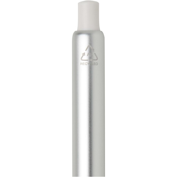 Soffit recycled aluminium click anodized ballpoint pen (blue ink) - White