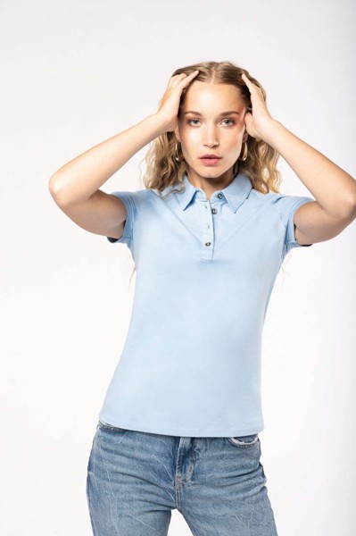 Ladies' Short Sleeved Jersey Polo Shirt - Light Royal Blue / XS