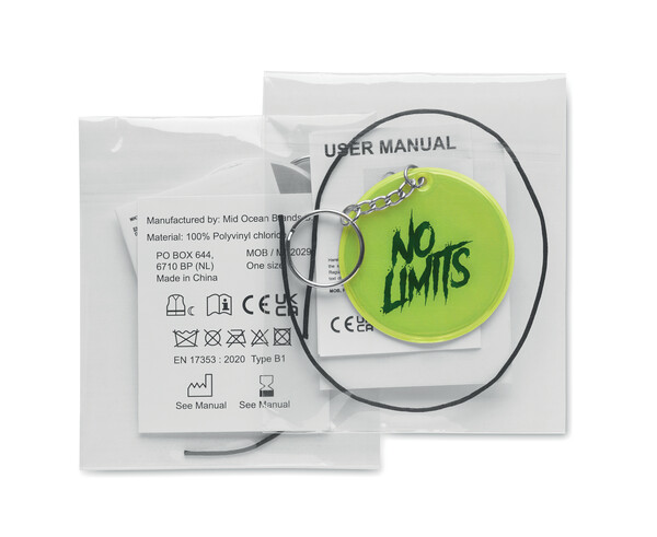 Reflective safety keychain (CE EN17353) - Yellow (EN17353)