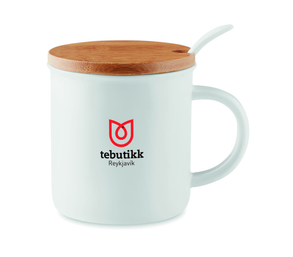 Porcelain mug with spoon Kenya