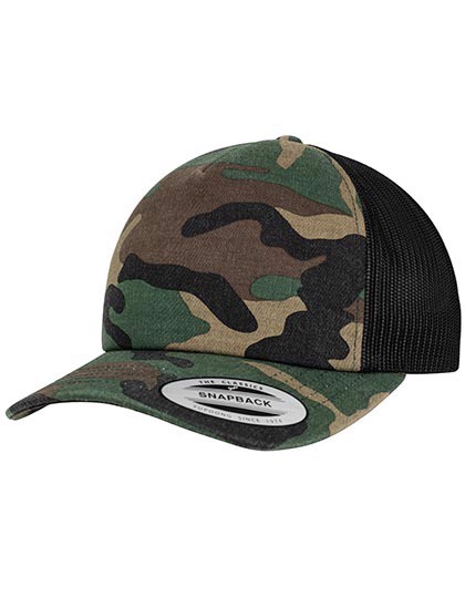 Camo Trucker Cap - Wood Camo / Black / One Size