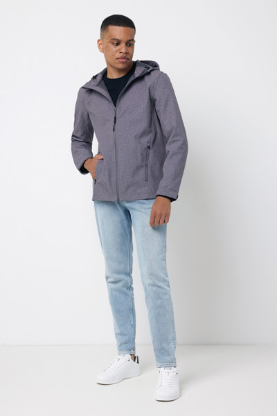 Iqoniq Makalu moška soft shell jakna 5000 mm, 300 g/m² - Heather srednje siva / 2XL