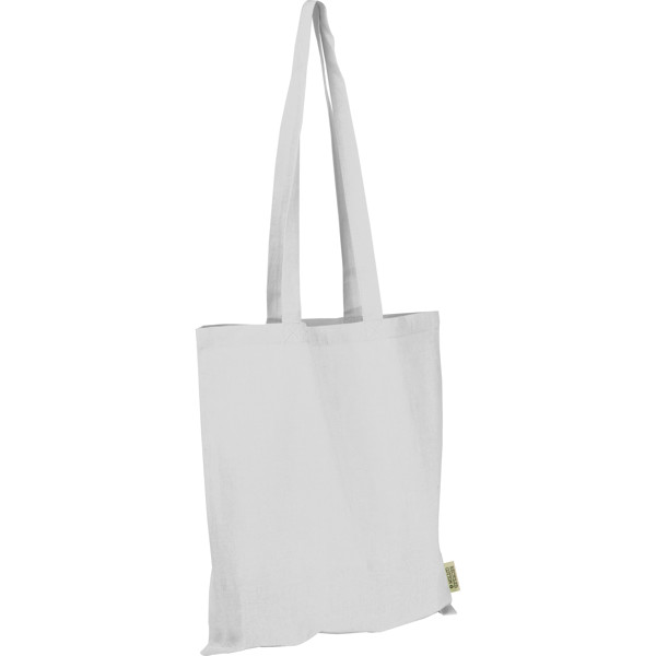 Cotton bag with long handles made from recycled cotton and RPET GLEN - White