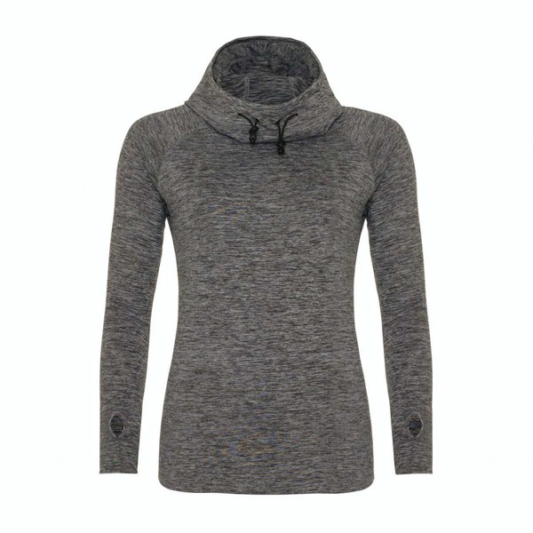 Women's Cool Cowl Neck Top - Grey Melange / XL