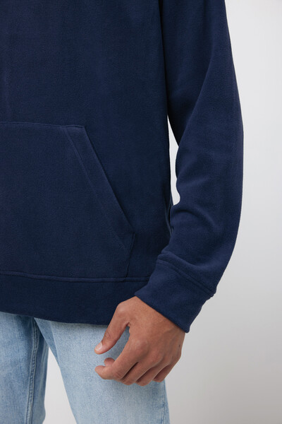 Polaire à capuche en polyester recyclé IQONIQ Trivor - Bleu Marine / L