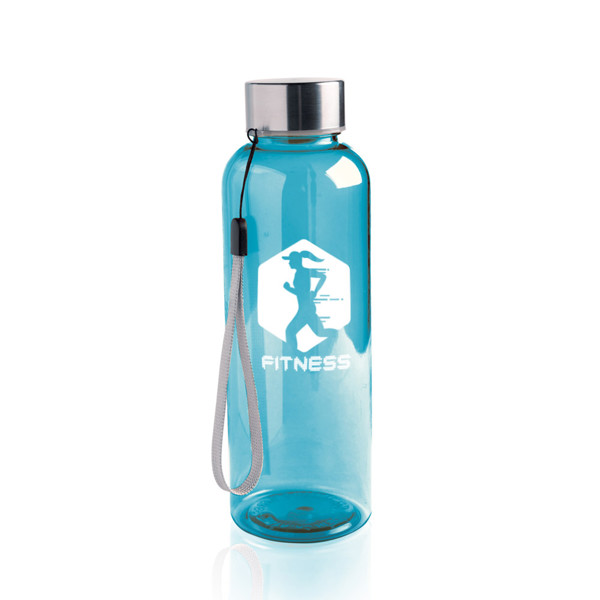 Bouteille En Tritan, Couvercle En Acier Avec Cordon, 500 Ml - Bleu Turquoise
