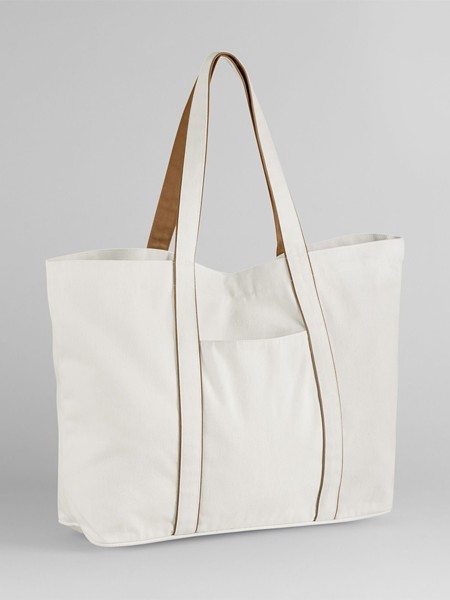 Courtside Large Tote - Soft White / Caramel