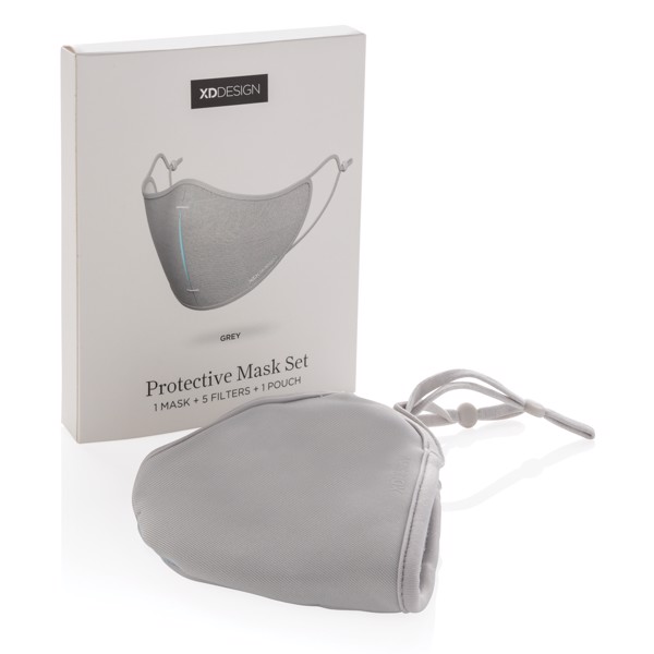 Xd Design mask set, ViralOff, Hyproof filter - Grey / Blue