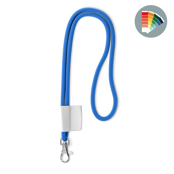 Polyester 2-tone cord lanyard with full colour label - Own PMS / Metal carabiner