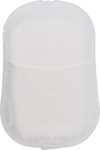 Plastic case with soap sheets - White