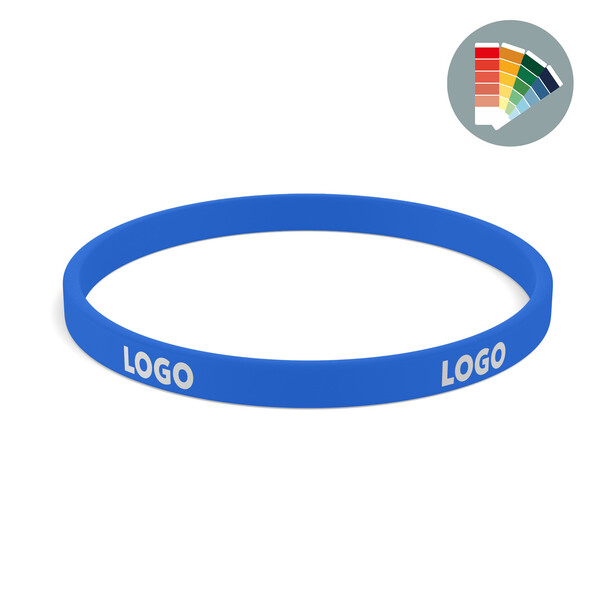 Customised silicone wristbands (5mm width) - 20x0.5x0.2cm
