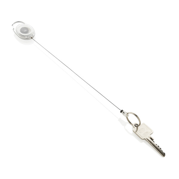 Obesek za ključe Xd Collection, recikliran ABS, 60 cm vrvica - Bela