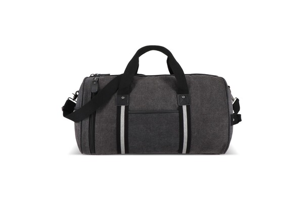 Recycled cotton canvas duffle bag Harper - Dark Grey