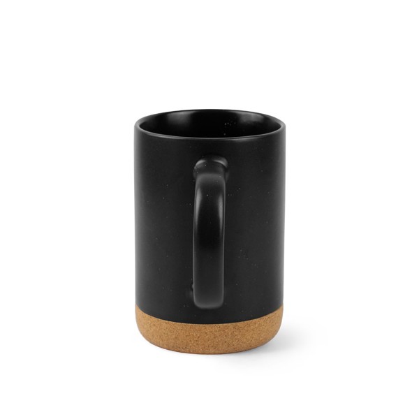 CONSTELLATION CORK. Keramický hrnček s korkovým podstavcom 320 ml - Čierna