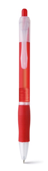 SLIM BK. Kuličkové pero s protikluzovým gripem - Červená