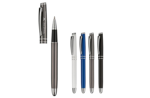 Metal rollerball 2 stripes - White