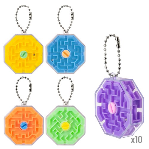 SET 50 3D LABYRINTH KEYRINGS "BOLALOCA"