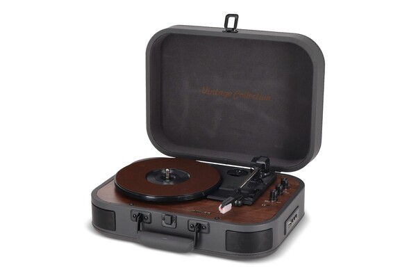 MT-207|Tourne disque Vintage  avec sortie BT - Gris foncé
