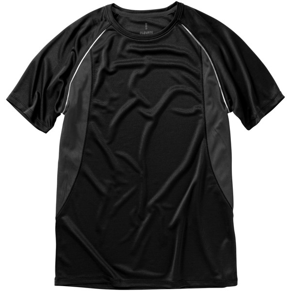 Męski T-shirt Quebec z krótkim rękawem z dzianiny Cool Fit odprowadzającej wilgoć - Czarny / Antracyt / M