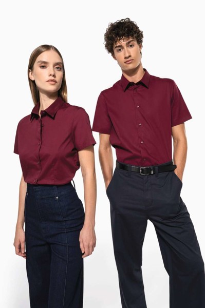 Short-Sleeved Cotton/Elastane Shirt - White / S