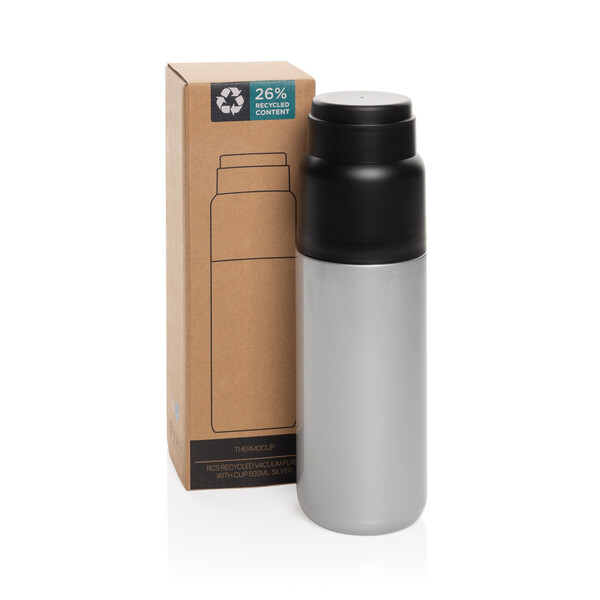 Thermocup RCS recycled vacuum flask with cup 500ml - Silver