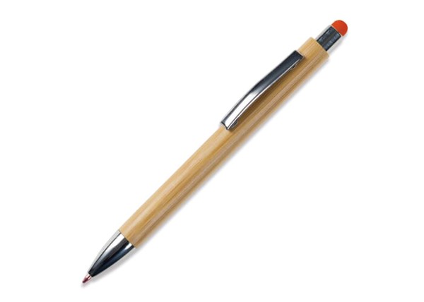Stylo-stylet New York en bambou - Orange
