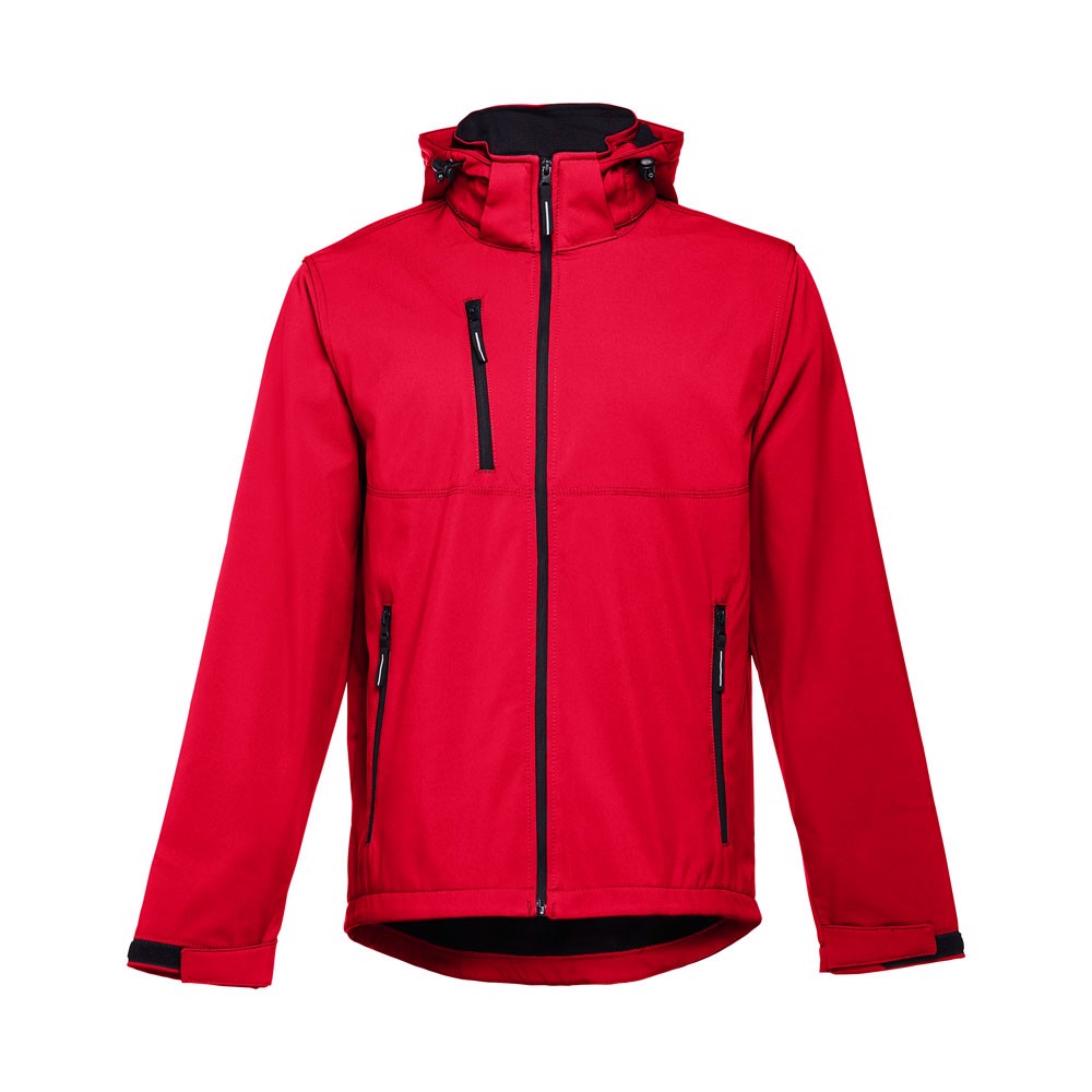 THC ZAGREB. Men's softshell with removable hood - Red / XL