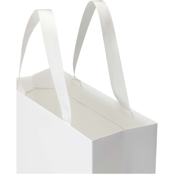 Smartfold 230 g/m2 paper bag with ribbon handles and matt lamination -  31 x 12 x 31 cm - White