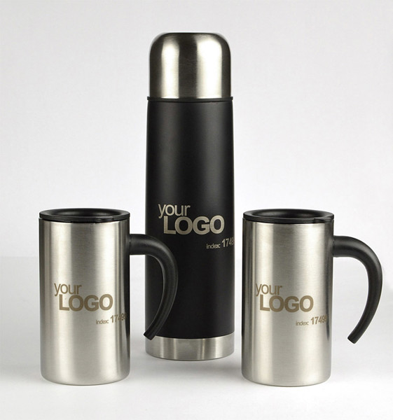 Gift Set ACON (Vacuum flask 500 ml and 2 travel mugs 260 ml)