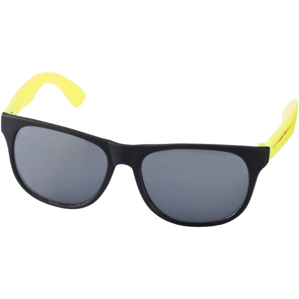 Dvoubarevné sluneční brýle Retro - Neonově žlutá / Černá