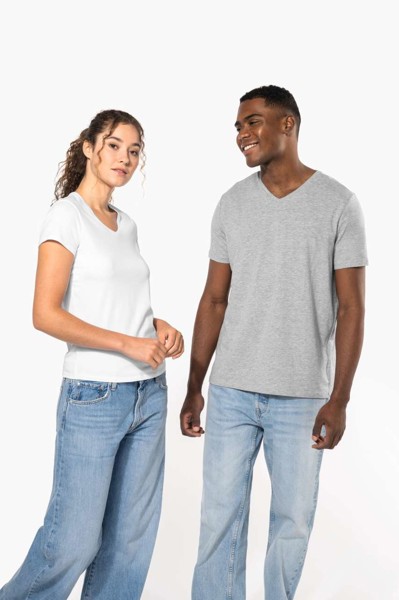 Ladies' Short-Sleeved V-Neck T-Shirt - White / M