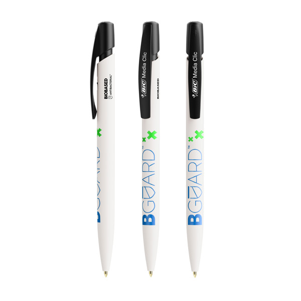 BIC® Media Clic BIO Based BGUARD™ Antibacterial Stylo-bille - Blanc