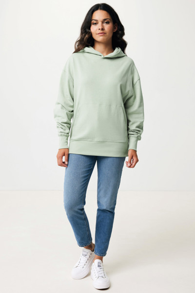 Mikina s kapucí Iqoniq Yoho relaxed fit z recykl. bavlny - Iceberg Green / XL
