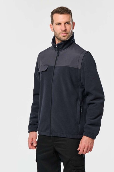 Fleece Jacket With Removable Sleeves - Dark Grey / 2XL