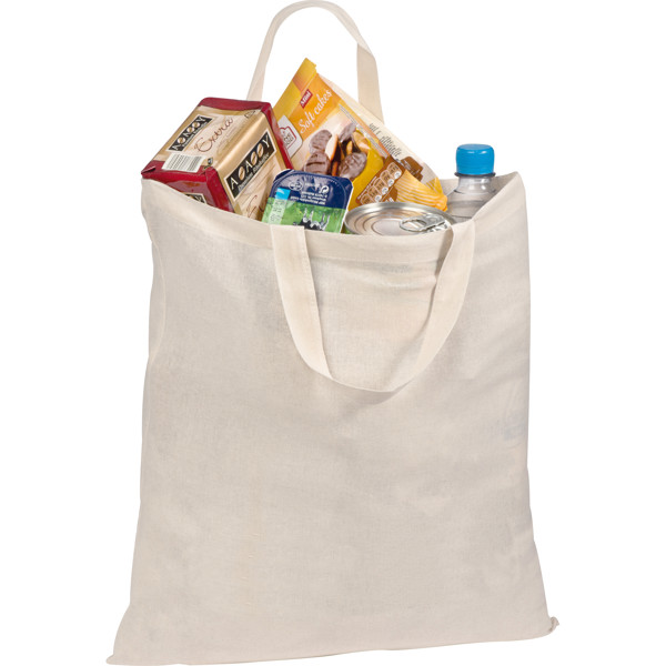 Short-handled shopping bag REBECA - White