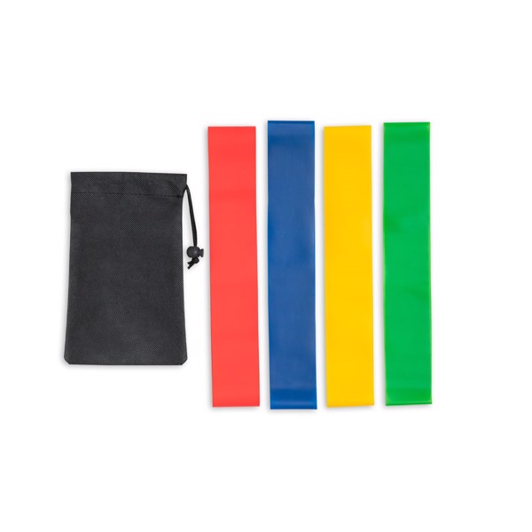 PS - BURPEE. Set of elasticated resistance bands with non-woven pouch