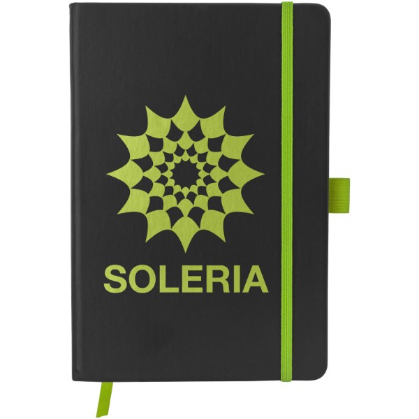 Colour-edge A5 hard cover notebook - Black / Lime