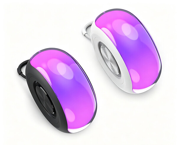 Bluetooth speaker with RGB lighting and FM radio - WHITE