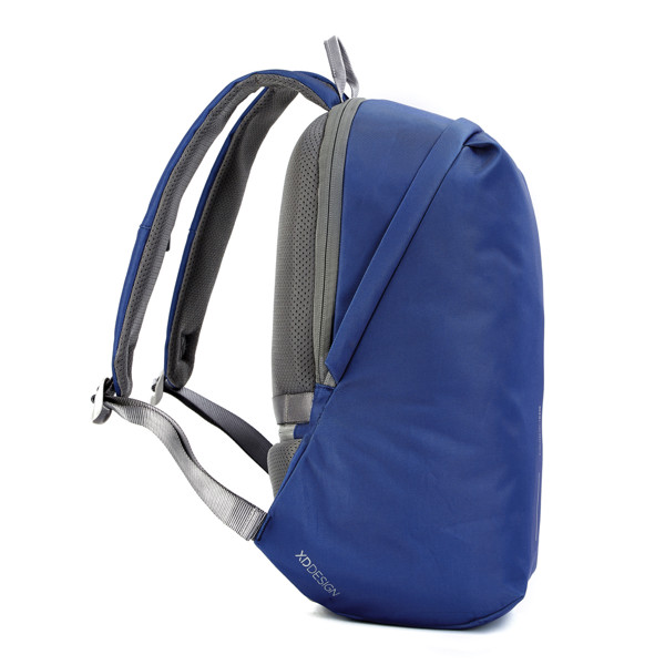 Bobby Soft, anti-theft backpack - Royal Blue / Grey