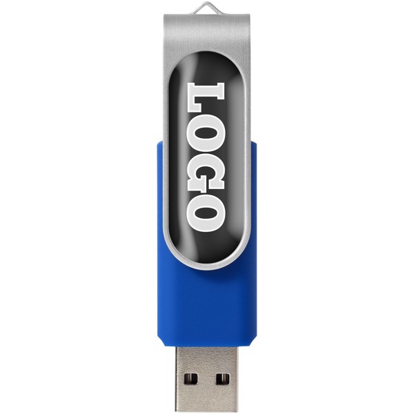 Clé USB rotative avec doming - Bleu royal / 1GB