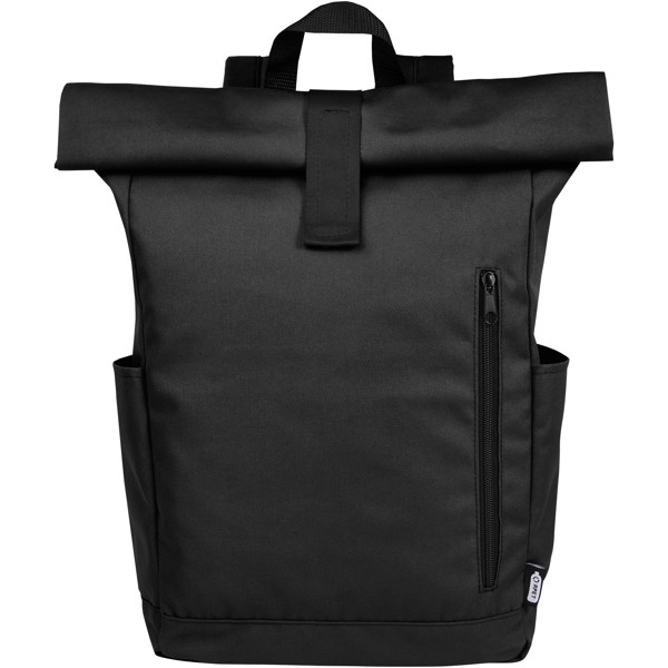Sac à dos Byron de 18 L en RPET GRS 15,6" avec dessus enroulable - Noir