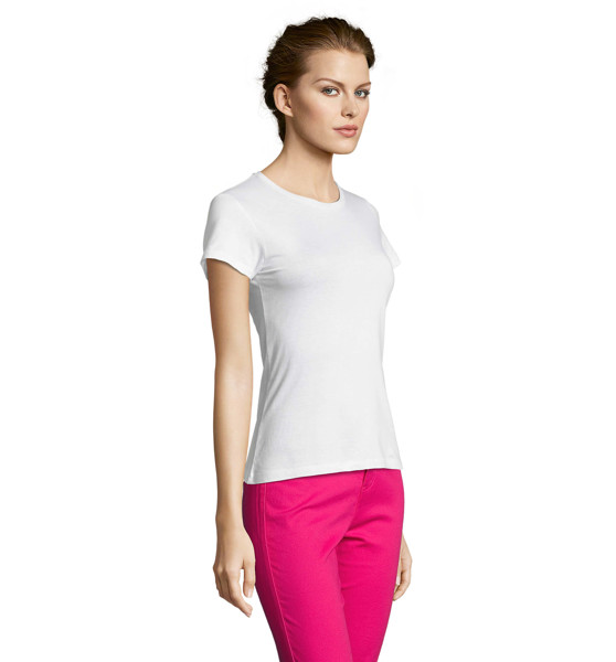 Sol's Miss ženska majica s kratkimi rokavi, bombažni jersey 150 - Bela / XL