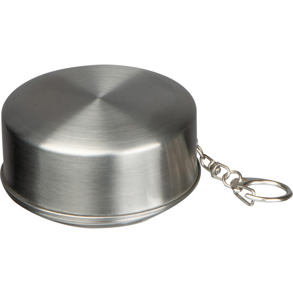 Foldable stainless steel drinking cup HEATHER - Silvergrey