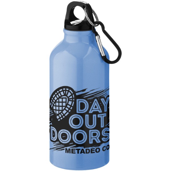 Oregon 400 ml Aluminium Trinkflasche mit Karabinerhaken - hellblau