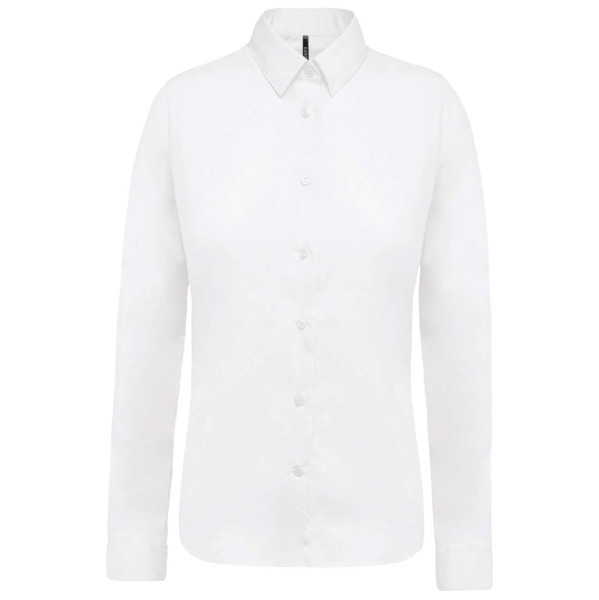 Ladies’ Long-Sleeved Cotton Poplin Shirt - White / L