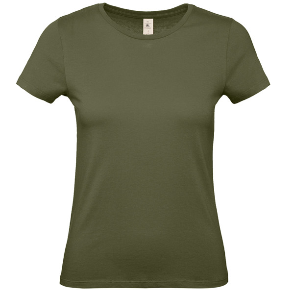 T-Shirt B&C #E150 Women - 100% Algodão (Investindo Em Better Cotton) - Urban Khaki / M